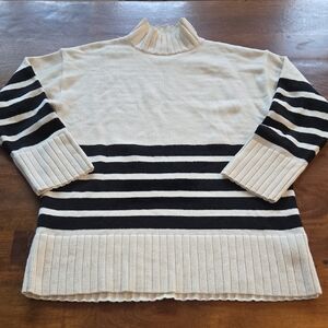 Commense Miss Paris Mock Neck Stripes Sweater